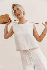 Debbie Tank Top In Oatmeal - Final Sale