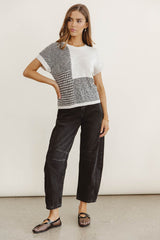Bennie Colorblock Sweater In Black - Final Sale