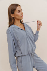 Balance Zip Up Hoodie in Blue - FINAL SALE