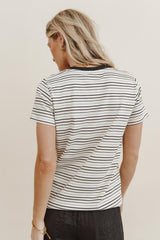 Christopher Striped Tee In Black - Final Sale