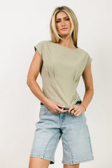 Tam Pleated Top in Sage - FINAL SALE