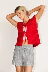 Brea Knit Vest in Red - FINAL SALE