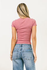 Joey Basic Top In Marsala - Final Sale