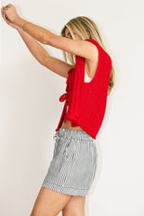 Brea Knit Vest In Red - Final Sale