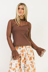 Mars Lace Top In Plum - Final Sale