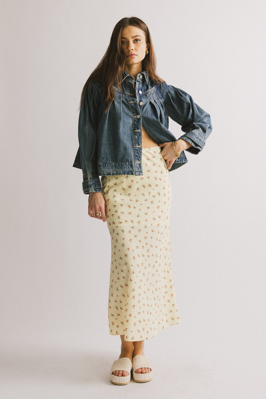 Royal Floral Midi Skirt - FINAL SALE