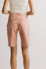 Marlene Denim Shorts In Salmon - Final Sale