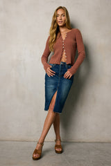 Hellen Knit Cardigan In Berry - Final Sale