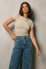 Joey Basic Top In Oatmeal - Final Sale
