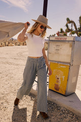 Joey Basic Top In White - Final Sale