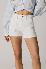 Maggie Utility Shorts In White - Final Sale