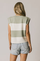 Camilla Striped Sweater In Sage - Final Sale