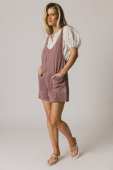 Scottie Denim Overalls In Mauve - Final Sale