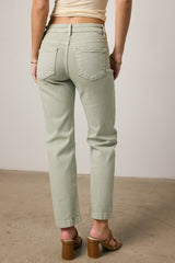Nyla Straight Leg Jeans In Sage - Final Sale