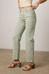 Nyla Straight Leg Jeans in Sage - FINAL SALE
