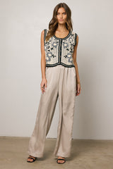 Maya Wide Leg Pants in Taupe - FINAL SALE