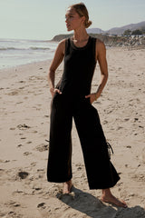 Tristan Knit Jumpsuit In Charcoal