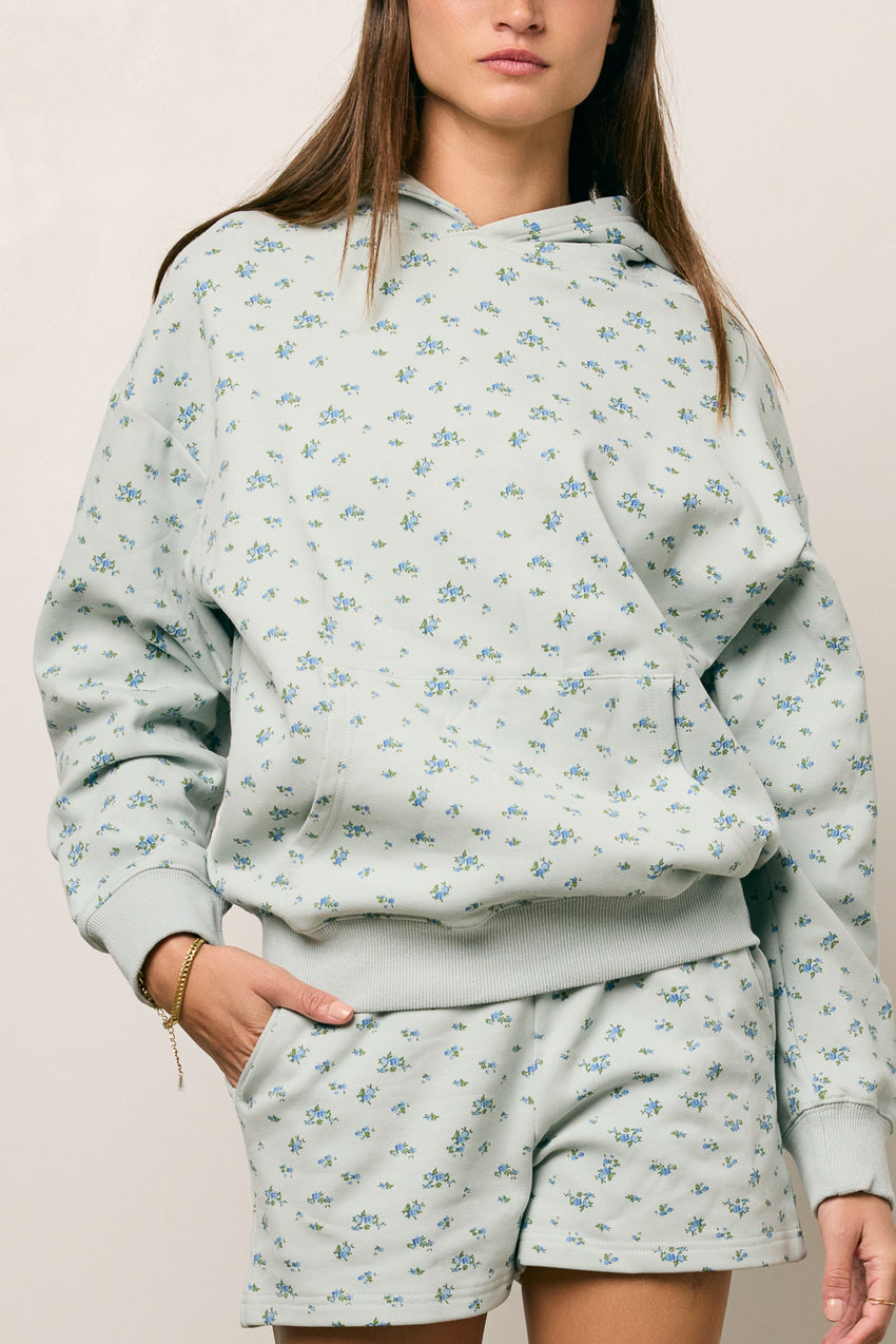 Elora Floral Sweatshirt In Blue - Final Sale