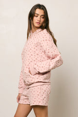 Elora Floral Sweatshirt In Pink - Final Sale