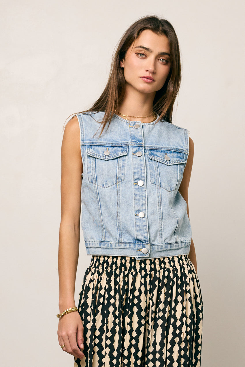 Aiden Denim Vest - FINAL SALE