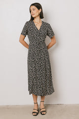 Malik Floral Midi Dress In Black - Final Sale