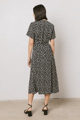 Malik Floral Midi Dress In Black - Final Sale