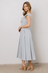 Colin Midi Dress In Slate Blue - Final Sale