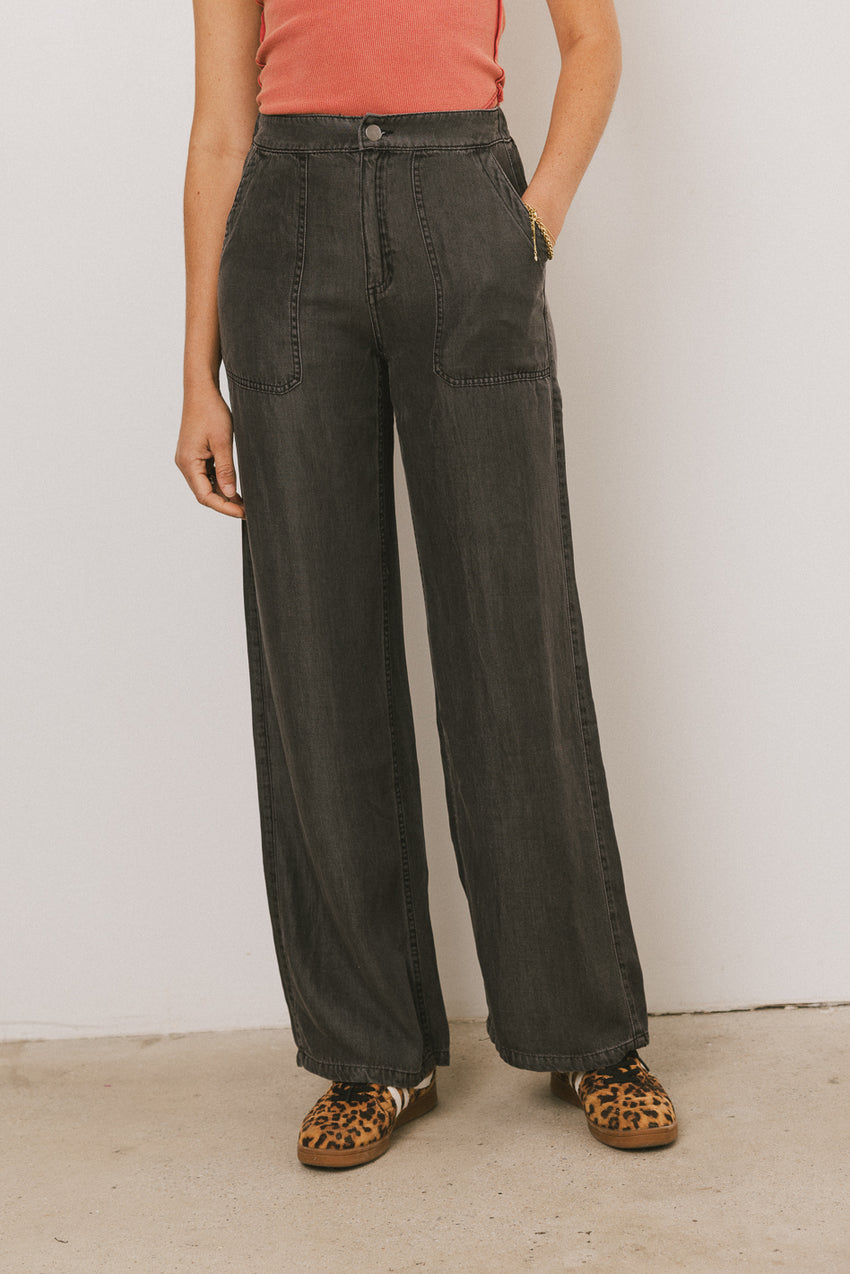 Reece Wide Leg Pants In Black - Final Sale