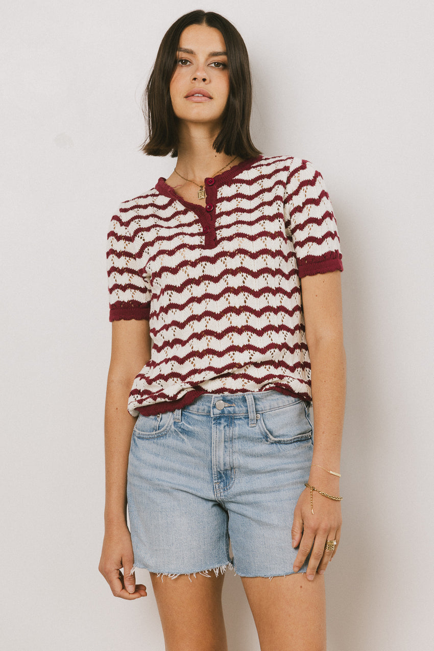 Eddie Knit Sweater In Berry - Final Sale