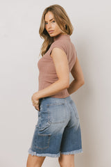 Noel Mock Neck Top In Mauve - Final Sale