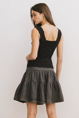Skyler Tiered Mini Skirt In Black - Final Sale