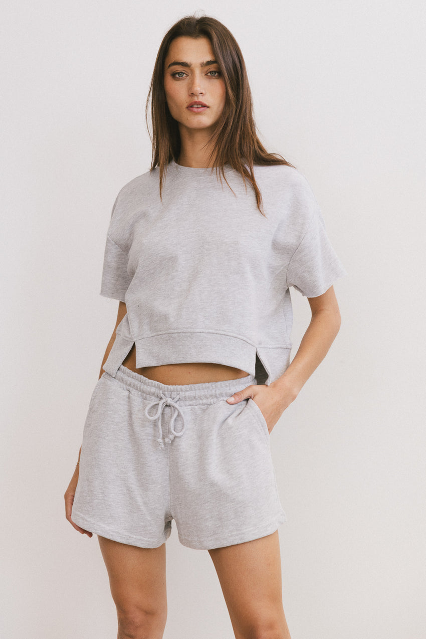 Willa Knit Top in Heather Grey - FINAL SALE