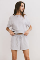 Willa Knit Top In Heather Grey - Final Sale
