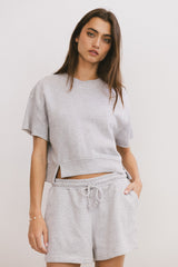 Willa Knit Top In Heather Grey - Final Sale