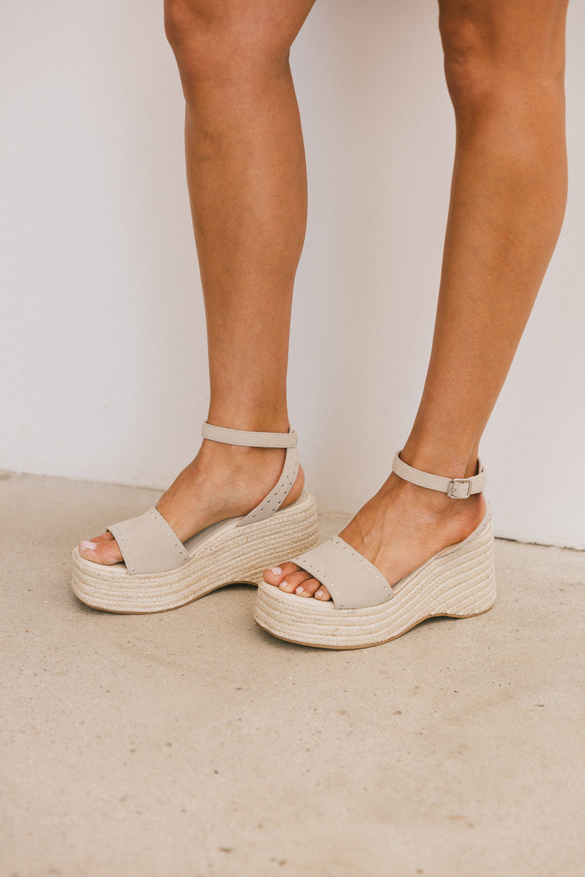 Pascha Wedge Sandal in Sand - FINAL SALE
