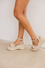 Pascha Wedge Sandal In Sand - Final Sale