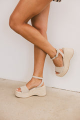 Pascha Wedge Sandal In Sand - Final Sale