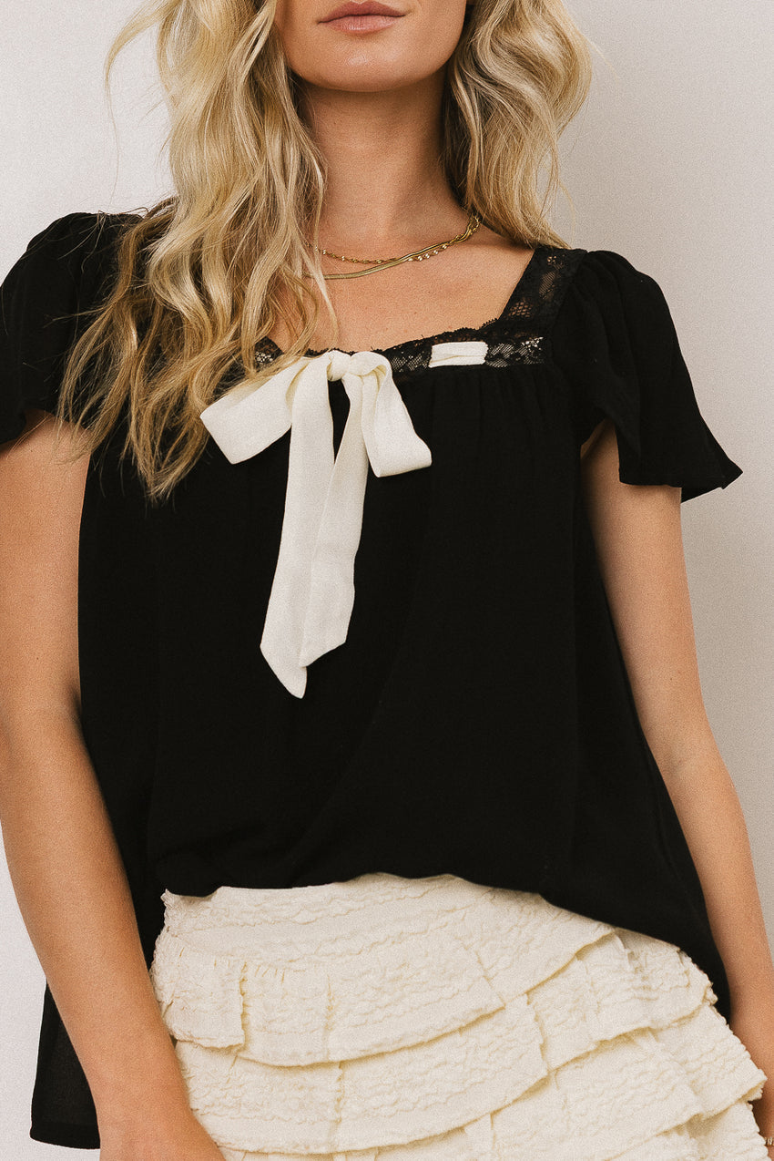 Cohen Bow Blouse In Black
