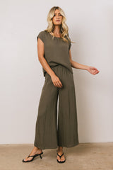 Jaylen Boxy Blouse In Olive - Final Sale