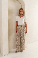 Hazel Abstract Linen Pants - Final Sale