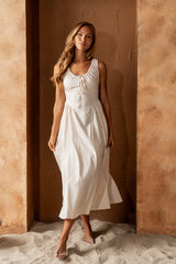 Barrett Midi Dress In Natural - Final Sale
