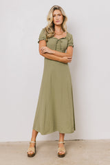 Maddox Midi Dress In Sage - Final Sale