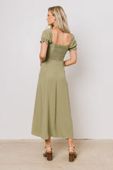 Maddox Midi Dress In Sage - Final Sale