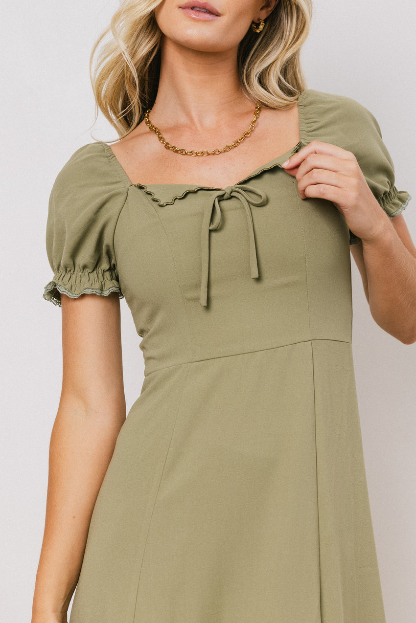 Maddox Midi Dress In Sage - Final Sale