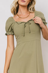 Maddox Midi Dress In Sage - Final Sale