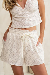 Rosie Floral Shorts in Ivory - FINAL SALE