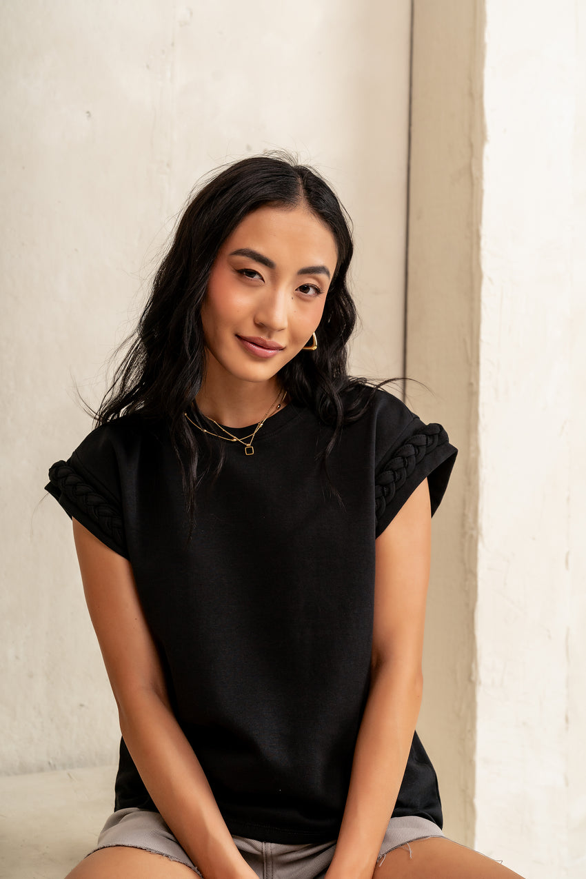 Tessa Knit Top in Black - FINAL SALE