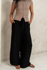Salma Wide Leg Pants In Black - Final Sale