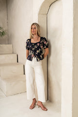 Faith Floral Blouse In Black - Final Sale