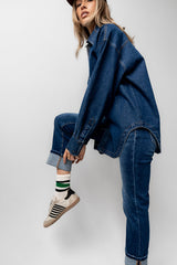 Stevie Striped Sneaker In Black - Final Sale